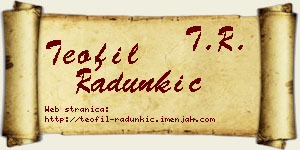Teofil Radunkić vizit kartica